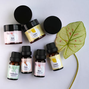 The Smell Project—smell training kit—Essentials—smell jars and essential oils with plant